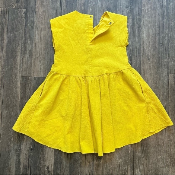 COS Girls Short Sleeves Round Neck Yellow Dress Size 2 - Picture 4 of 9